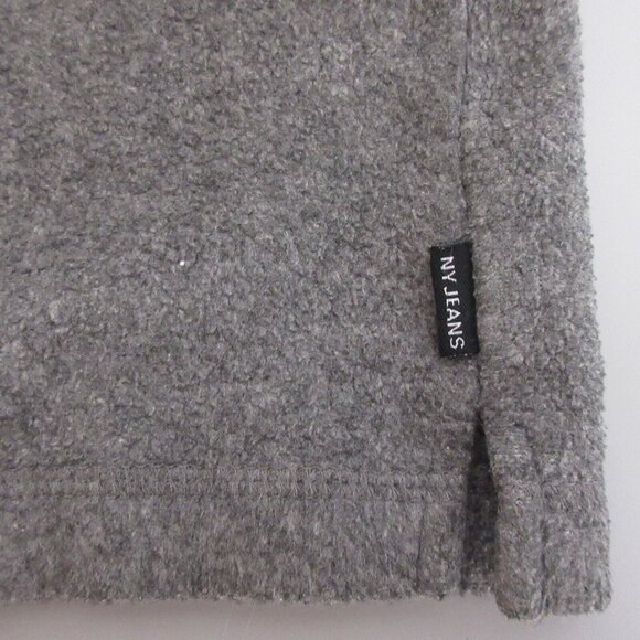 NY Jeans Sweater Vest Womens Medium Gray V-Neck Pullover Fleece Vintage 1" Slit - Picture 5 of 6